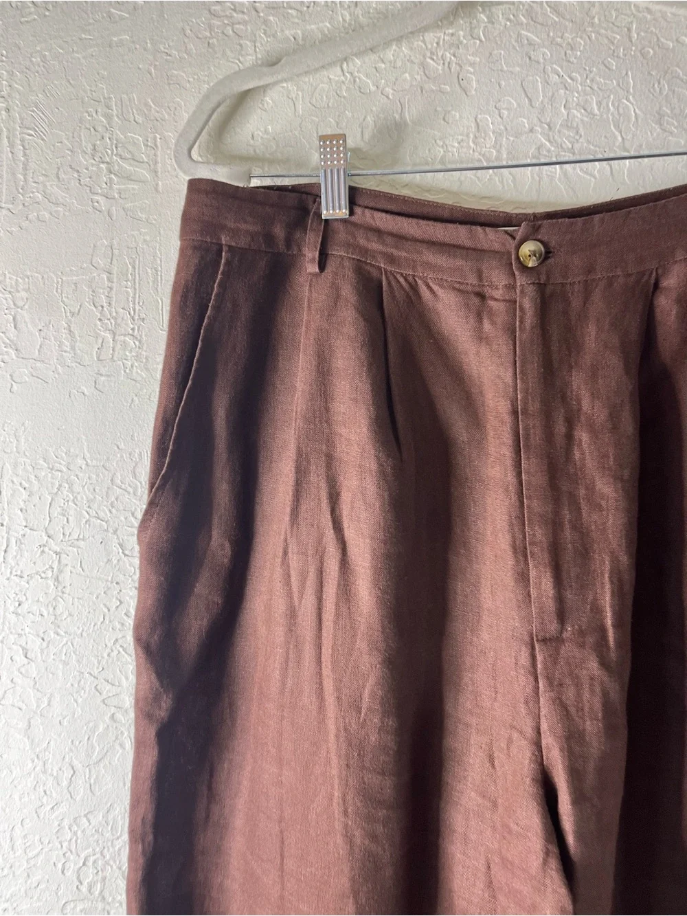 Reformation Vesta 100% Linen Pants in Brown